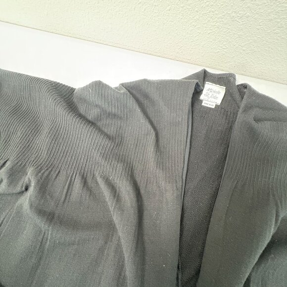 Michelle St John Open Front Cardigan Sweater Knit Size S-XL One Size Black USA - Picture 6 of 11